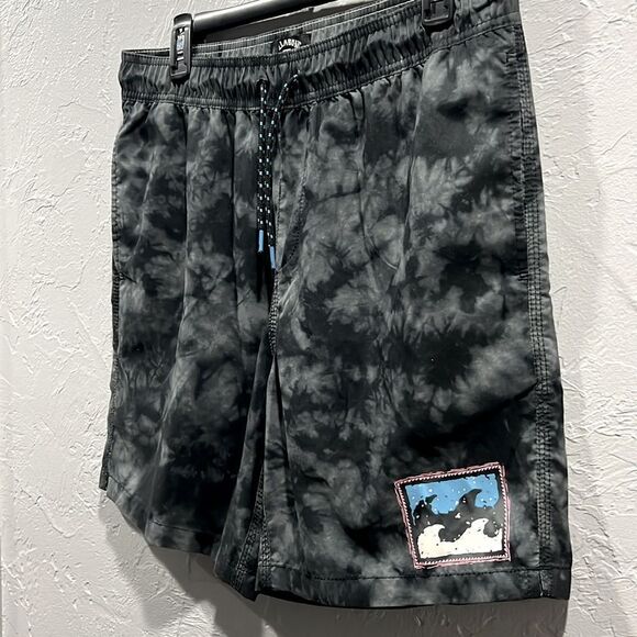 ☀️🏝️ Y2K BILLABONG Black/Gray Tie-Dye Boardshorts Swim Trunks Men Sz Medium -EU - Picture 2 of 8